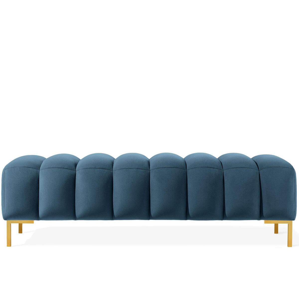 POLSTERBANK Bettbank PECCO, Metallbeinen - Blau/Goldfarben, Holz/Textil (160/50/50cm) - KONSIMO®