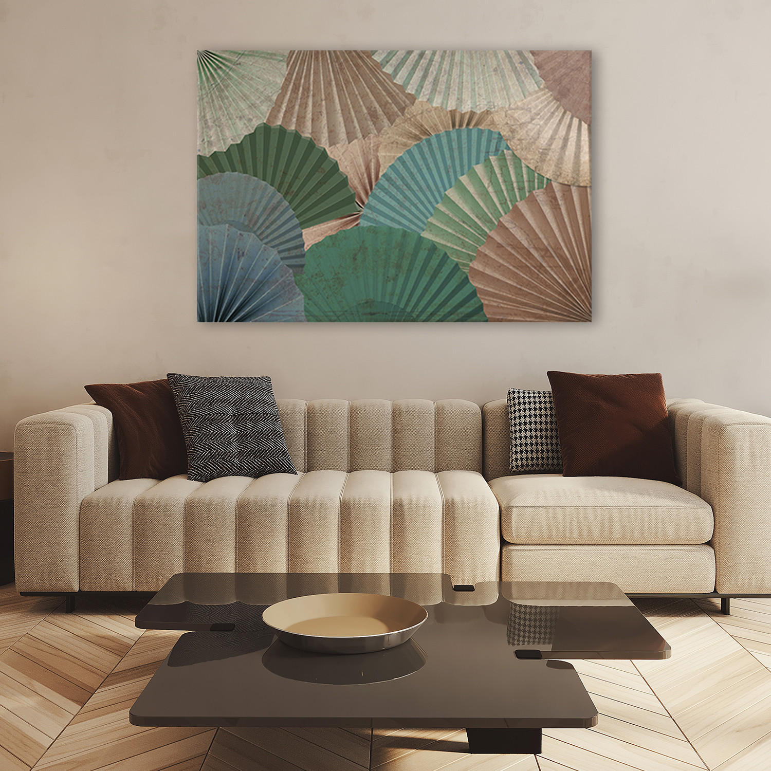 WANDBILD einfache fans - Braun, Textil (60/40cm) - Feeby