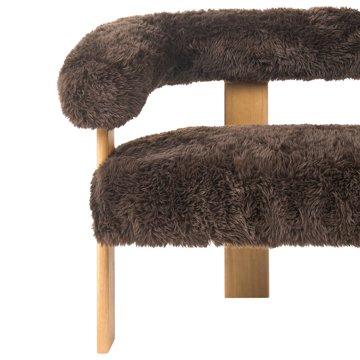 POHOVKA 2-místná Umělá kožešina Tmavě hnědá/Světle hnědá Ilbro - tmavě hnědá, textil (138/76/68cm) - Beliani