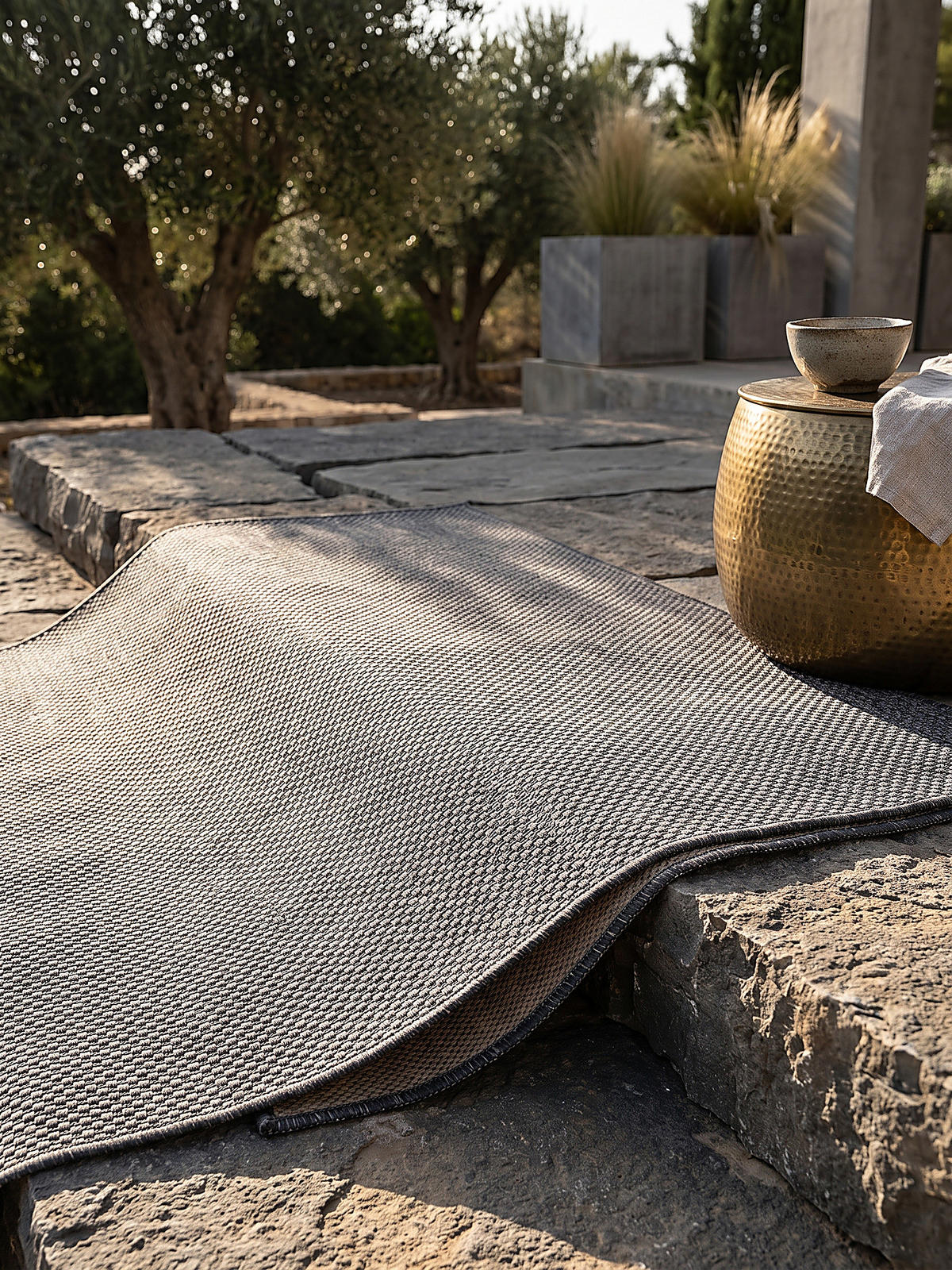 FLACHWEBTEPPICH Uni BORNO Polypropylen Anthrazit 240 x 340 cm - Anthrazit, Textil (240/340cm) - KADIMA DESIGN
