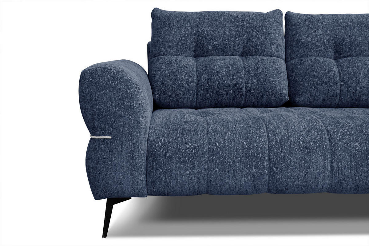 SOFA SALVINI 2,5-Sitzer, dunkelblau - Schwarz/Dunkelblau, Holzwerkstoff/Textil (176/88/99cm) - Courtois Laville