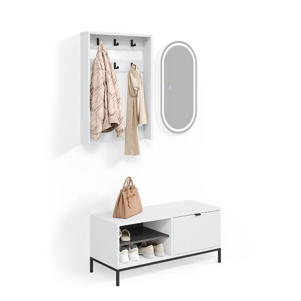 Livinity® ŠATNÍKOVÁ SKRIŇA Aterno biely Súprava, 3 časti