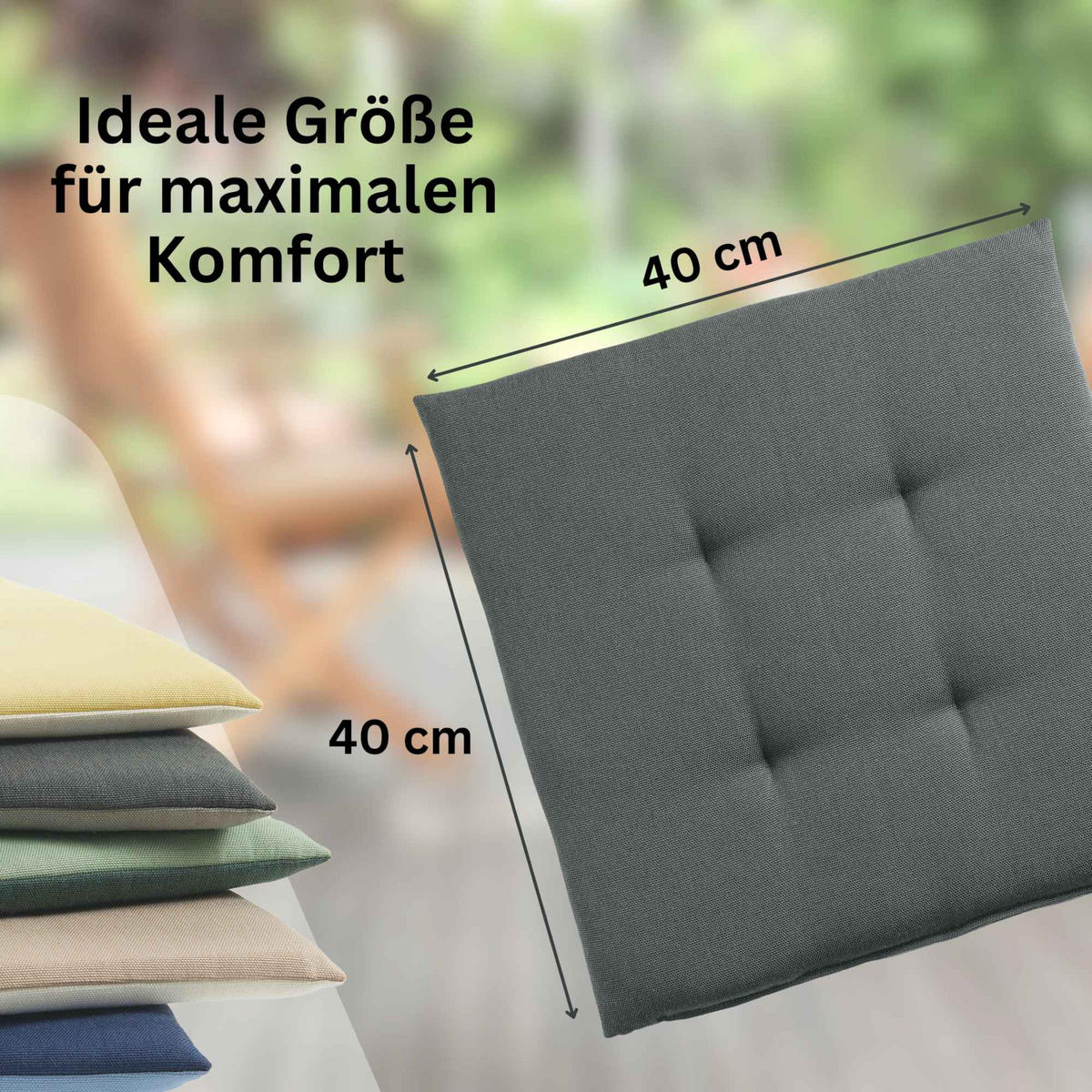 SITZKISSEN DOVE CHAIRPAD - Grau, Textil (40/40/2cm) - Tom Tailor