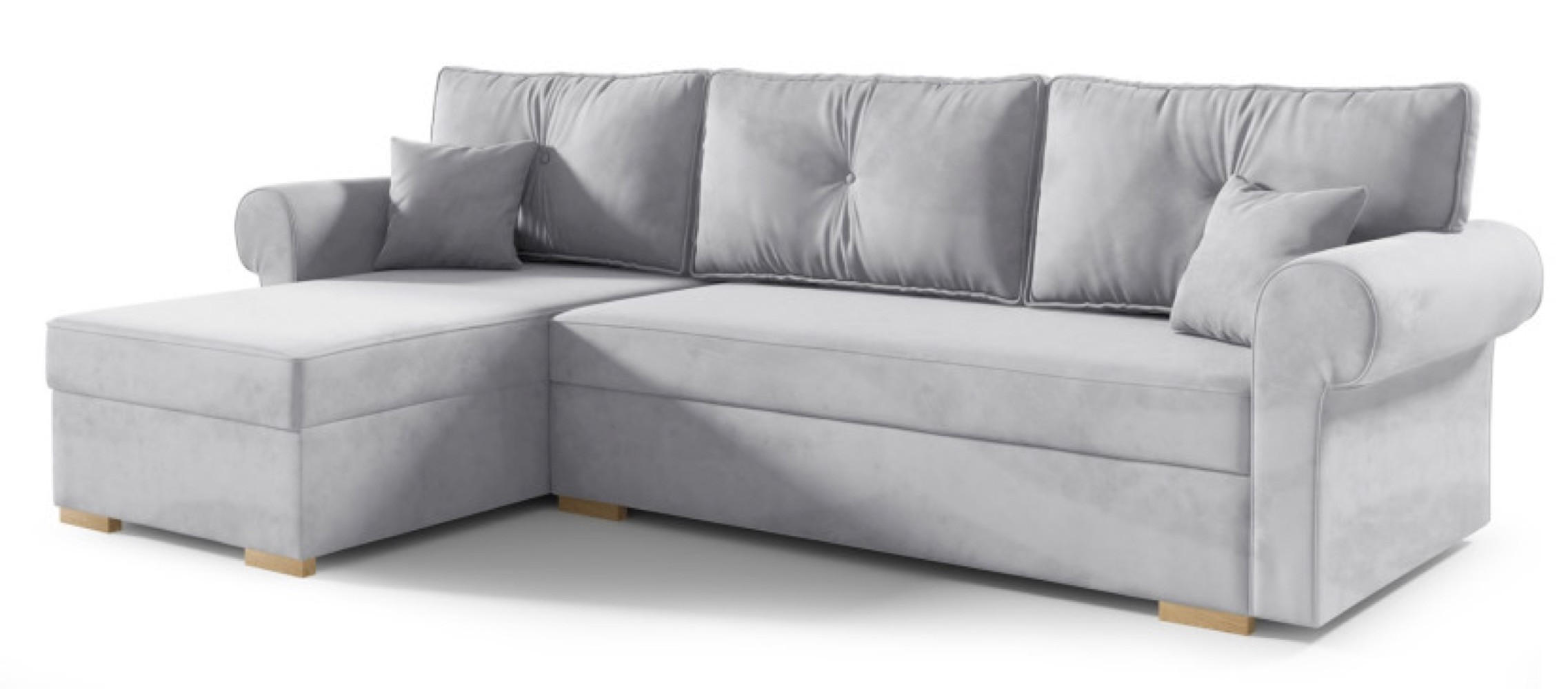 ECKSOFA Grau LION Mit Schlaffunktion Links - Grau, Textil (238/85cm) - Sepro Meble