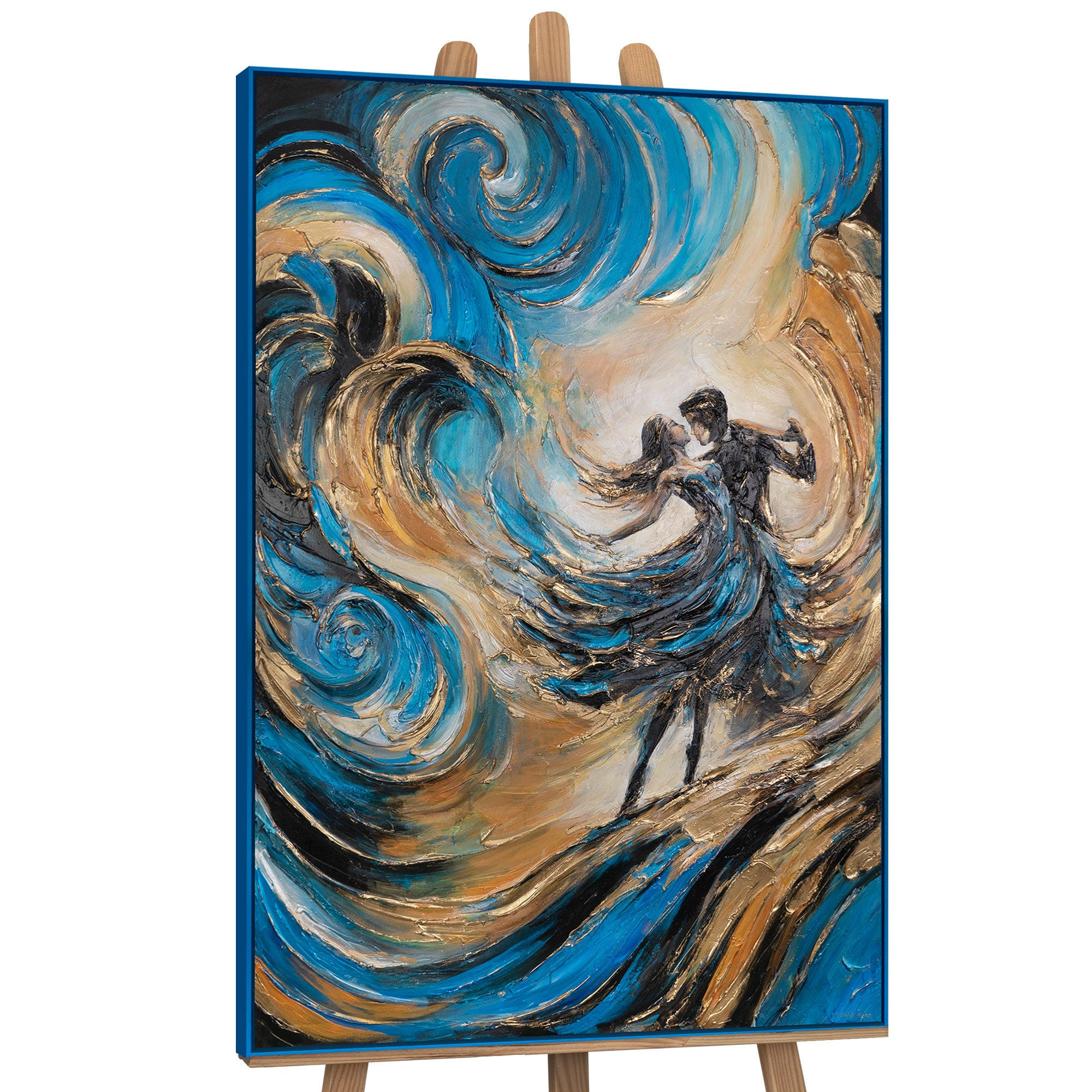 GEMÄLDE Feenwalzer Schattenfugenrahmen Blau 120x80 cm - Blau, Holz (120/80cm) - YS-art gallery
