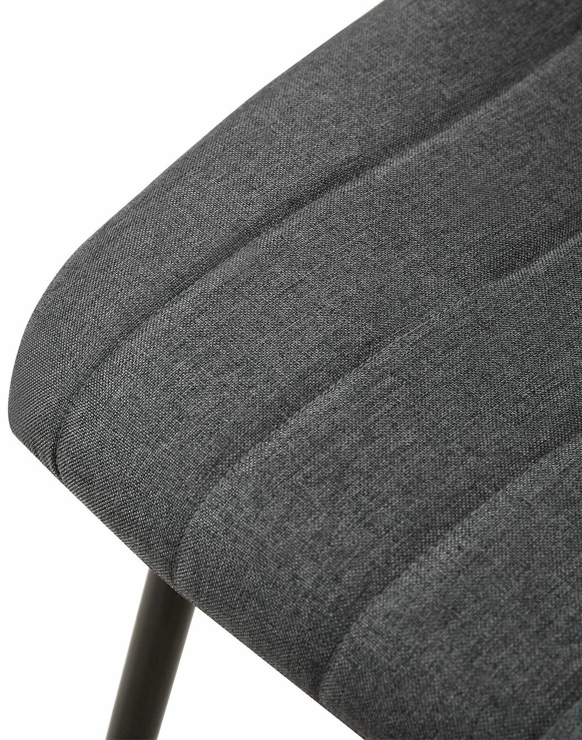 STUHL 4er Set Stoff Dunkelgrau - Dunkelgrau/Schwarz, Textil/Metall (45/88/53cm) - CLP