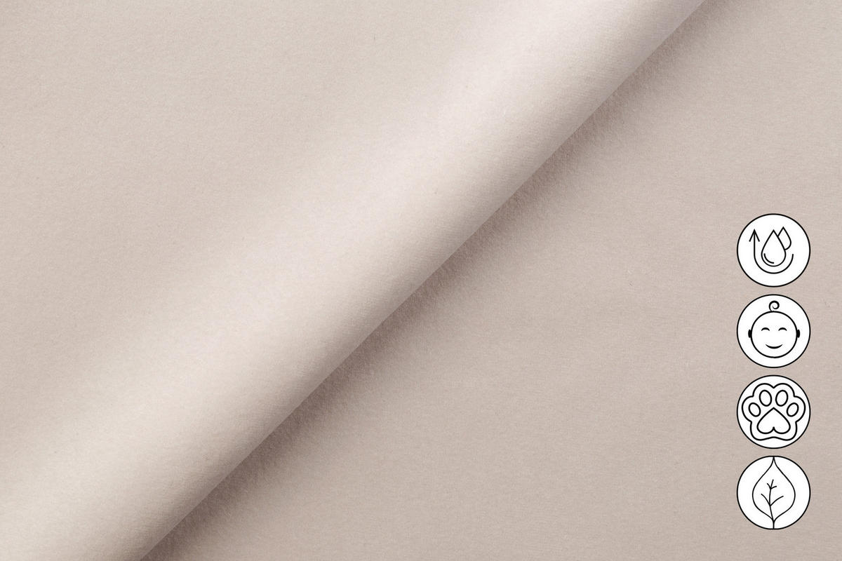 SOFA FIERO 2-Sitzer, Beiger Veloursstoff - Beige/Schwarz, Holz/Textil (170/82/103cm) - Courtois Laville