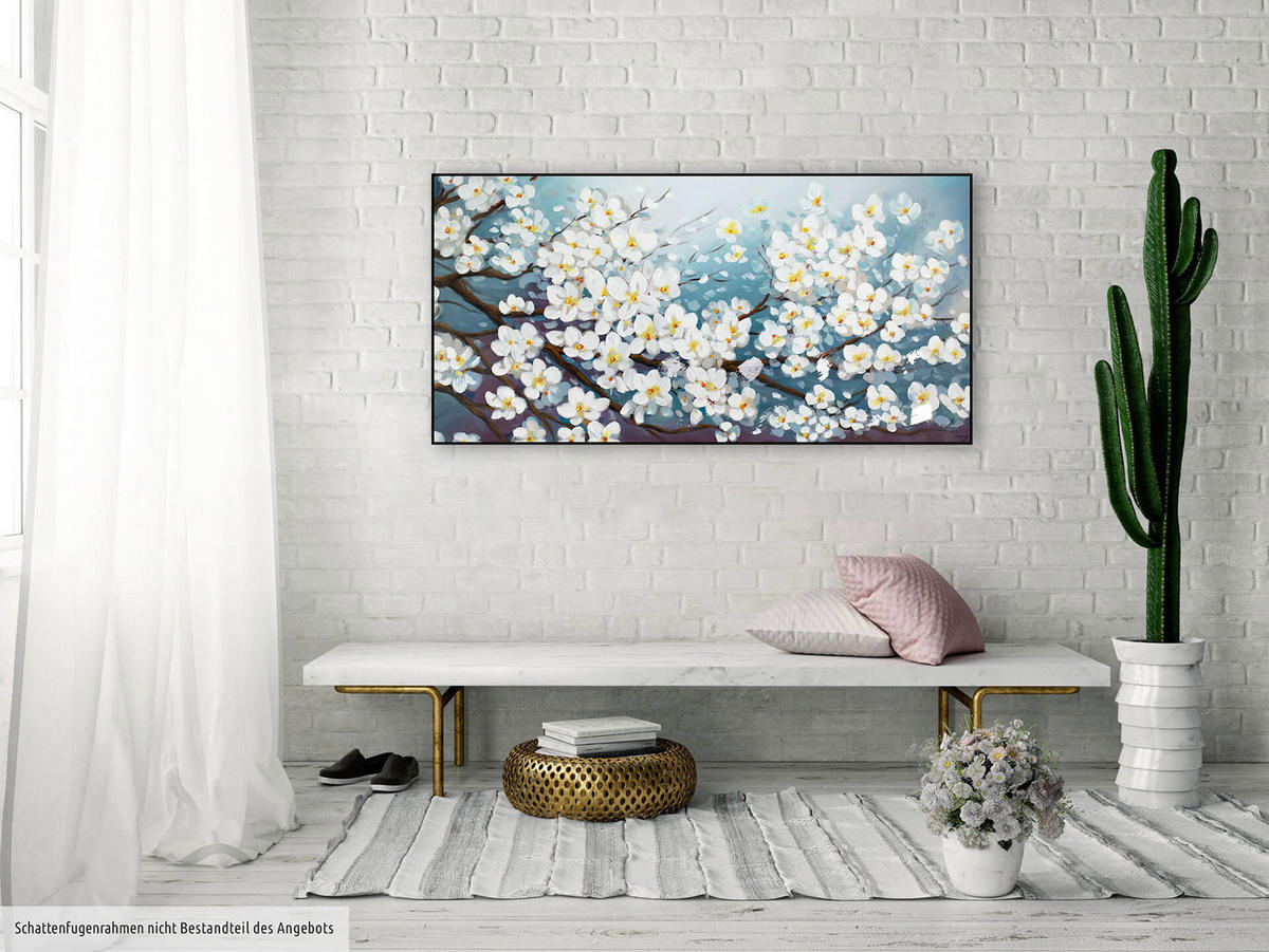 ÖLGEMÄLDE 140/70 cm - Blau/Weiß, Holz/Textil (2.2/70cm) - KUNSTLOFT
