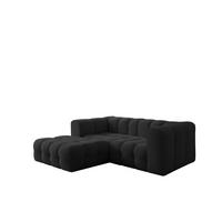 ECKSOFA Solvie Xs In Tiffani - Schwarz, Holzwerkstoff/Textil (193/290cm) - Fun Möbel