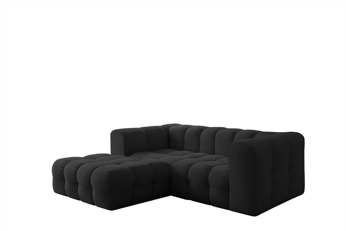 ECKSOFA Solvie Xs In Tiffani - Schwarz, Holzwerkstoff/Textil (193/290cm) - Fun Möbel