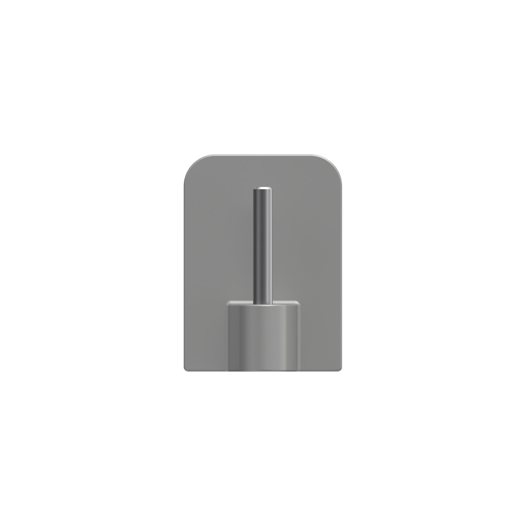 KLEBEHAKEN MIT METALLSTIFT für Vitragestangen, Silbergrau, Packung 4 Stück - Alufarben, Kunststoff/Metall (1.7/2.4/1.2cm) - INTERDECO
