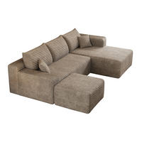 WOHNLANDSCHAFT DE-34833 2-Sitzer Chaiselongue rechts Camel - Sandfarben, Textil (151/58/241cm) - ComfortXL