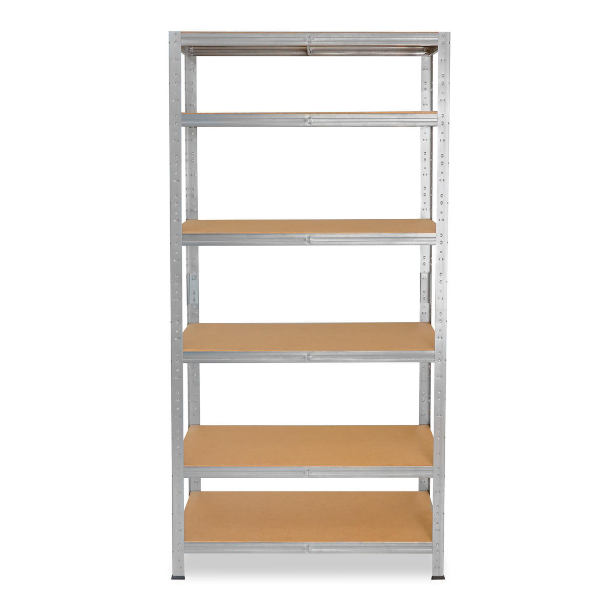 SCHWERLASTREGAL HOME 180x90x30 cm in verzinkt mit 6 Böden und 145 kg Traglast pro Boden - Silberfarben, Metall (90/180/30cm) - shelfplaza