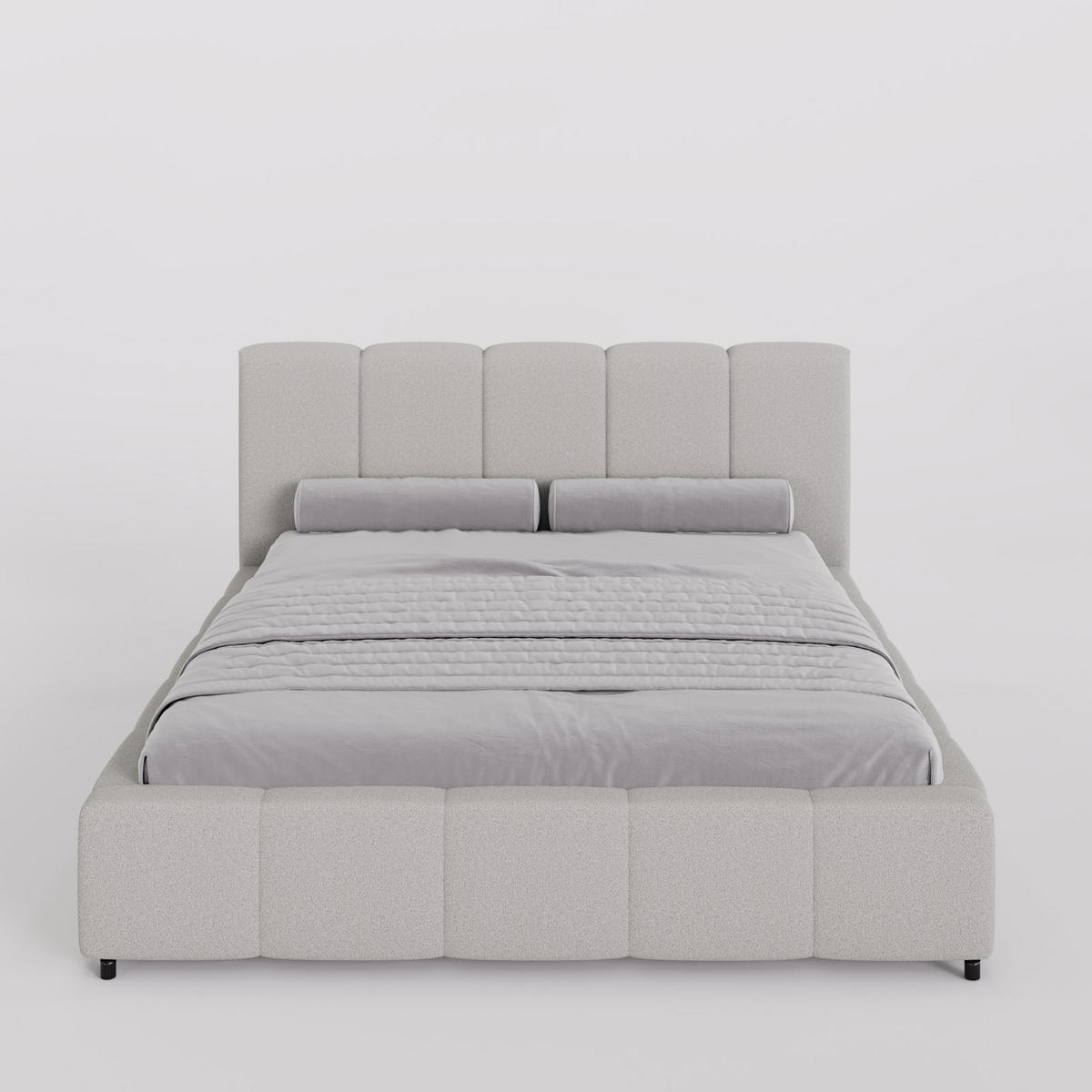 POLSTERBETT FERRO 180/200 cm, in Dunkelbraun, Bouclé-Stoff, gepolstertes Kopfteil, Lattenrost, Bettkasten - Dunkelbraun, Textil (180/200cm) - Barchello