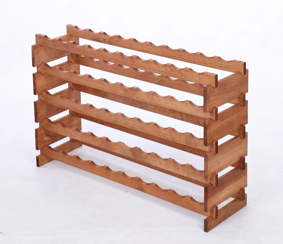 WEINREGAL VINOTECA FLEX PRO HxBxT 65x103x28cm 50 Flaschen auf 5 Ebene Braun geölt - Braun, Holz (103/65/28cm) - PROREGAL