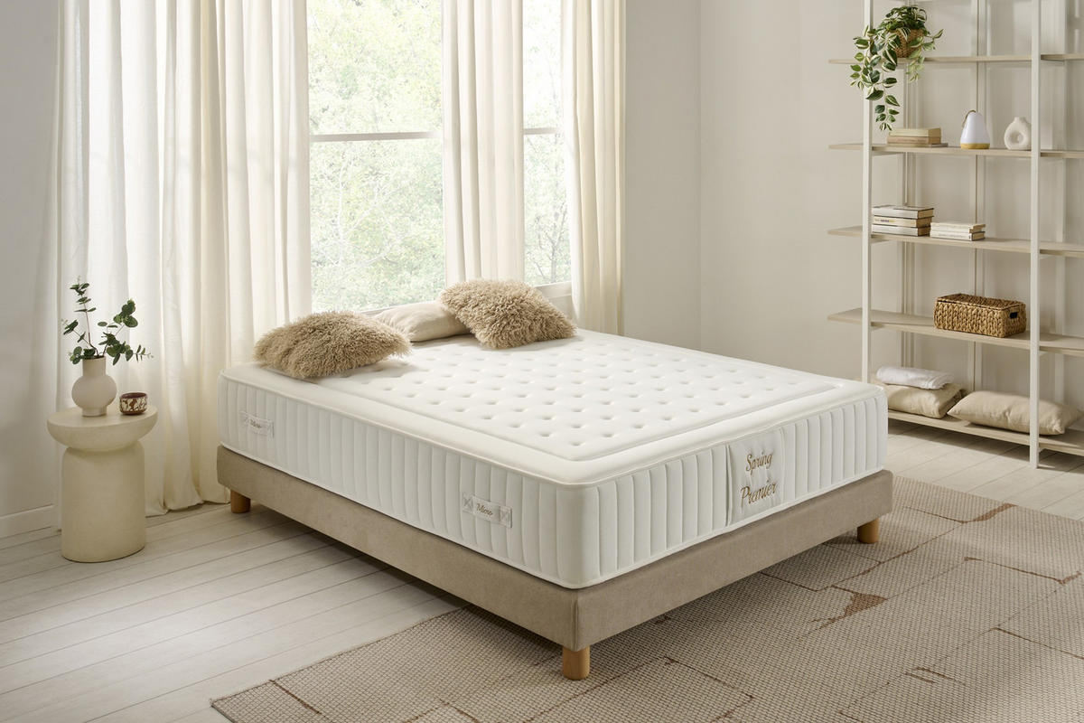 MATRATZE Micro Spring Premier - 150X200 cm - Weiß, Textil (150/200cm) - Moonia