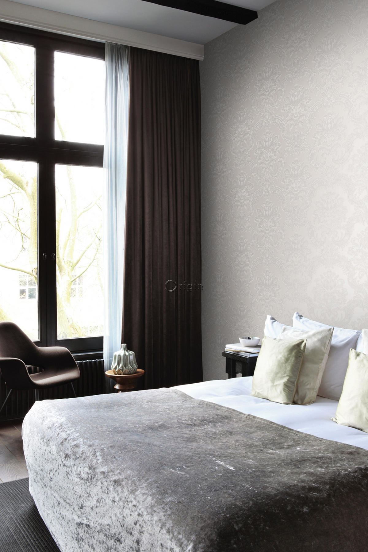 TAPETE Ornamente 53 cm x 10.05 m - Grau, Papier (53/1000cm) - Origin Wallcoverings