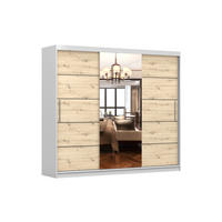 SCHIEBETÜRENSCHRANK - Kleiderschrank Elba I - Weiß + Artisan - Eiche Artisan/Weiß, Holzwerkstoff/Metall (250/218/61cm) - Möblo