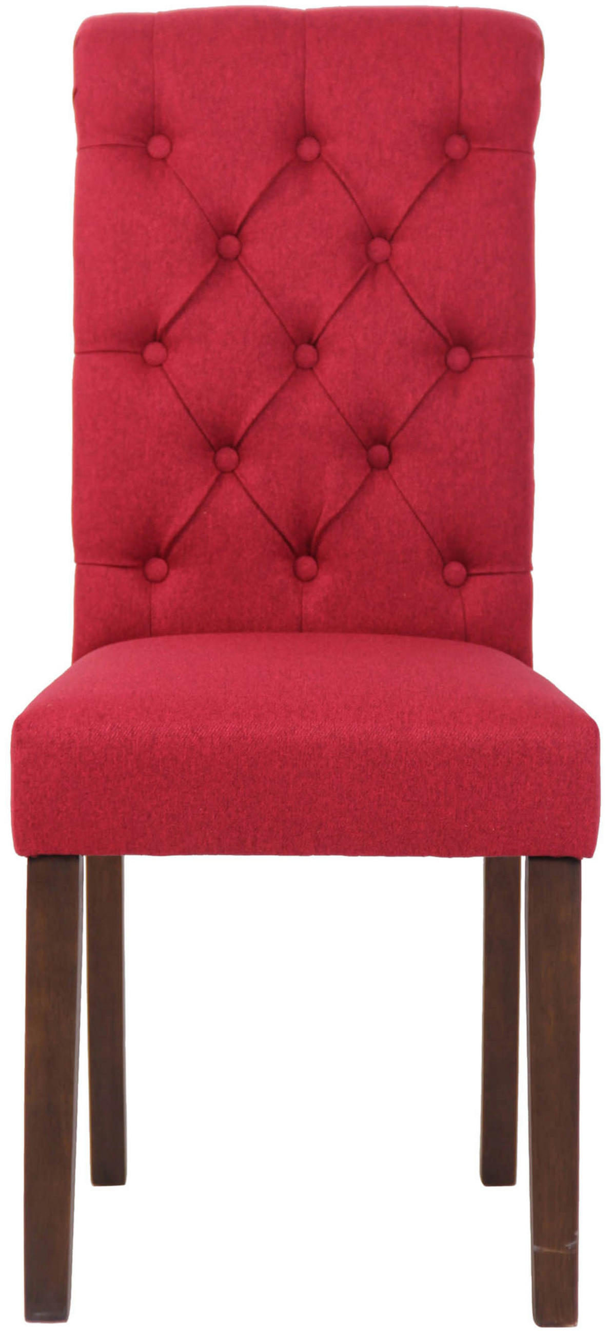 ESSZIMMERSTÜHLE 2er-Set WALES Stoff 98x45x63 cm rot Holz - Rot, Holz (45/98/63cm) - DELUKE