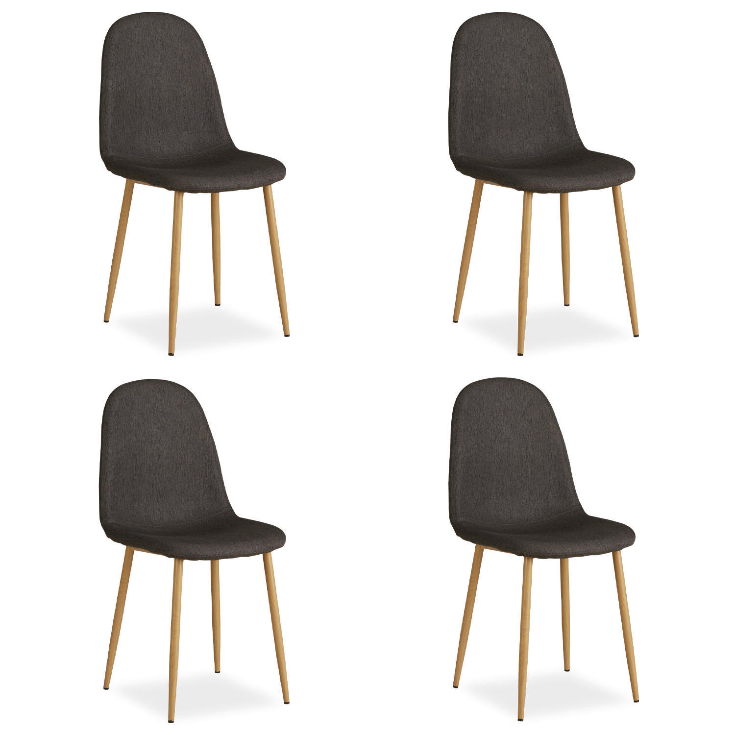 Homestyle4u Stuhl-Set Dunkelgrau 44x88x45 cm