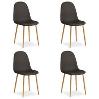 STUHL-SET 4 Stück in Stahl Leinen Dunkelgrau - Dunkelgrau, Textil (44/88/45cm) - Homestyle4u