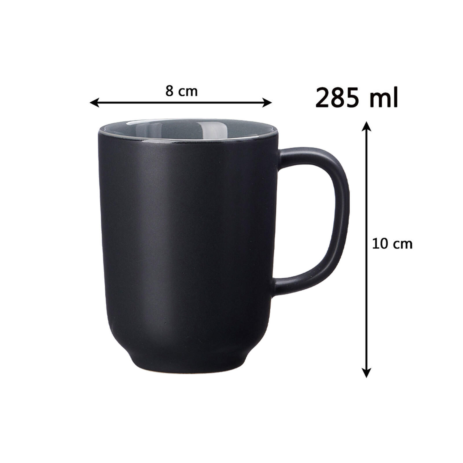 KAFFEEBECHER Jasper Schwarz 285 ml 4er Set - Schwarz, Keramik (0.285L) - Ritzenhoff Breker