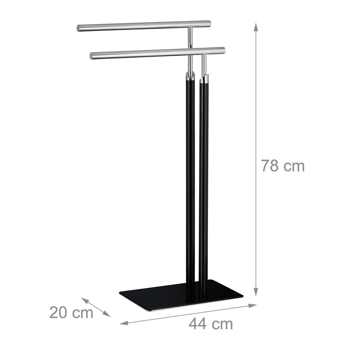 HANDTUCHSTÄNDER - Schwarz, Metall (44/78/20cm) - Relaxdays