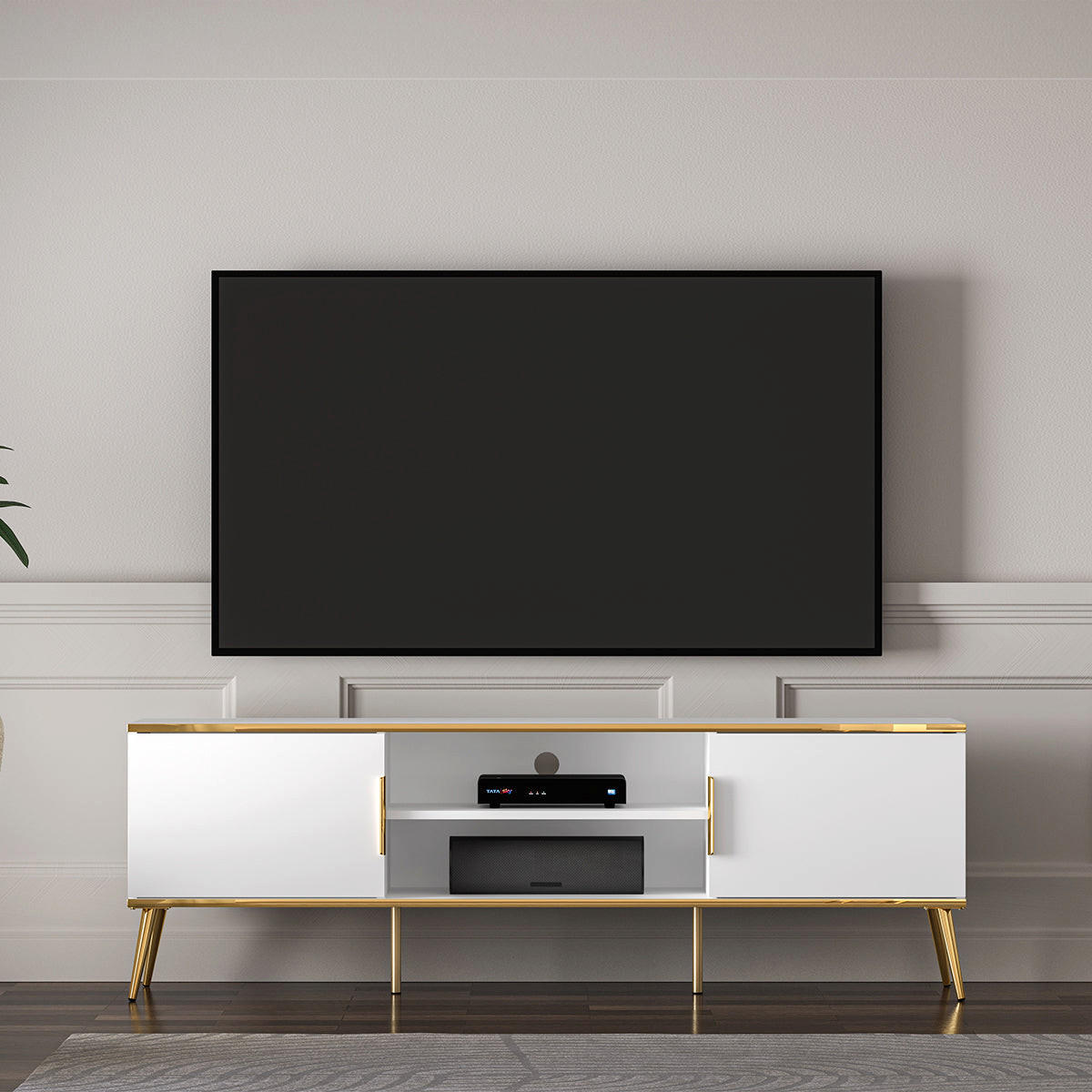 TV-MÖBEL Zora Weiß - Weiß, Holzwerkstoff (160/53/40cm) - Petits-meubles