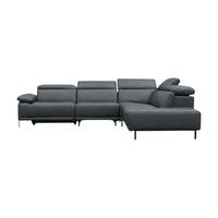 ECKSOFA Linus Echtleder Anthrazit - Anthrazit, Leder/Metall (262/220cm)