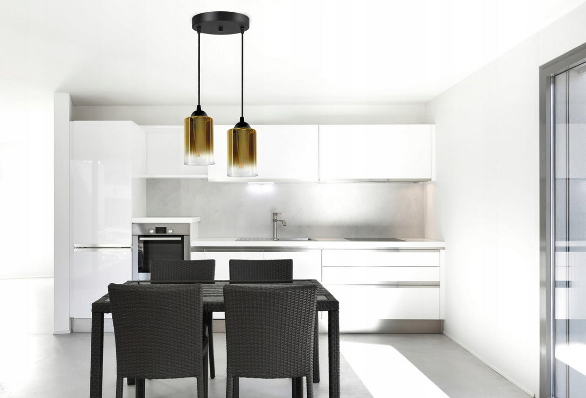 PENDELLEUCHTE GRAF - Transparent/Goldfarben, Glas/Metall (30/30/80cm) - kiki design