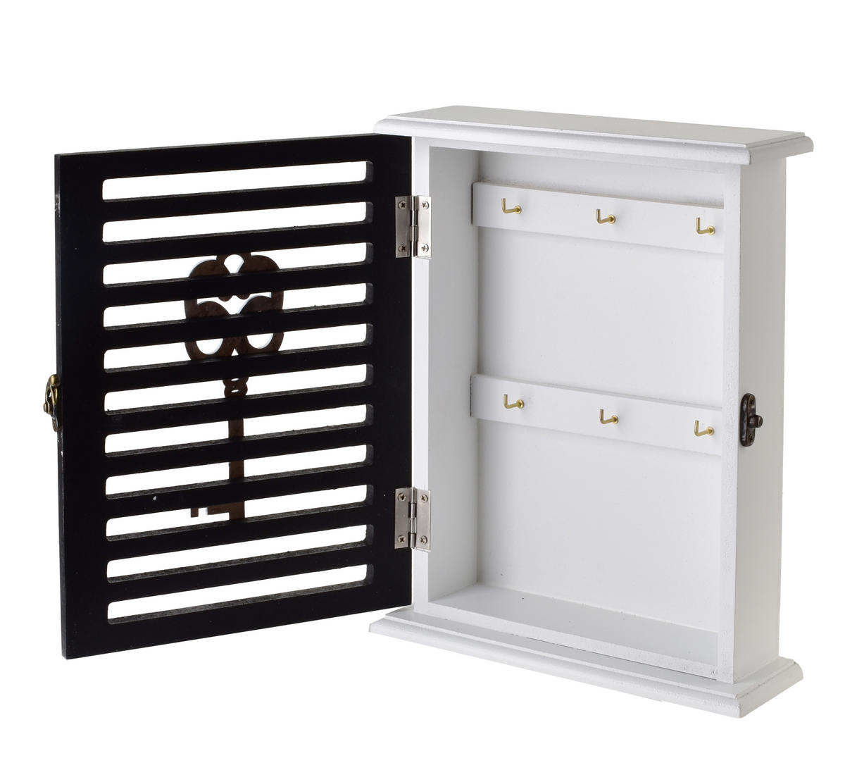 SCHLÜSSELKASTEN Stacy Schwarz 19.5/6/28 cm Holz - Schwarz, Holz (6/28/19.5cm) - Mondex