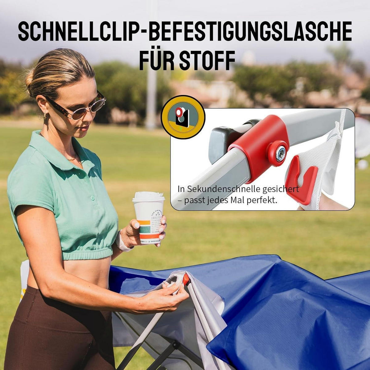 FALTPAVILLON 3 x 3 m wasserdicht mit 4 Seitenteilen Marineblau - Blau, Textil (300/280/300cm)
