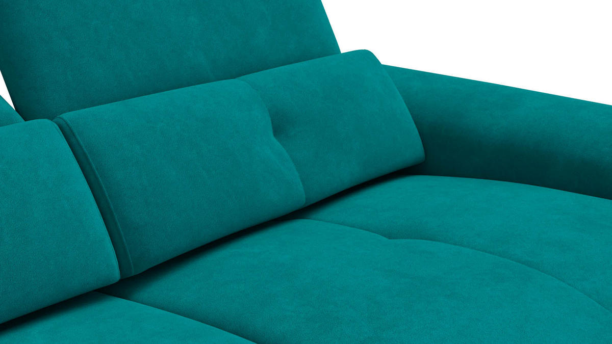 SOFA RELAX AVENA 3-Sitzer, dunkelgrüner Veloursstoff - Dunkelgrün/Schwarz, Holz/Textil (204/80/108cm) - Wozimo