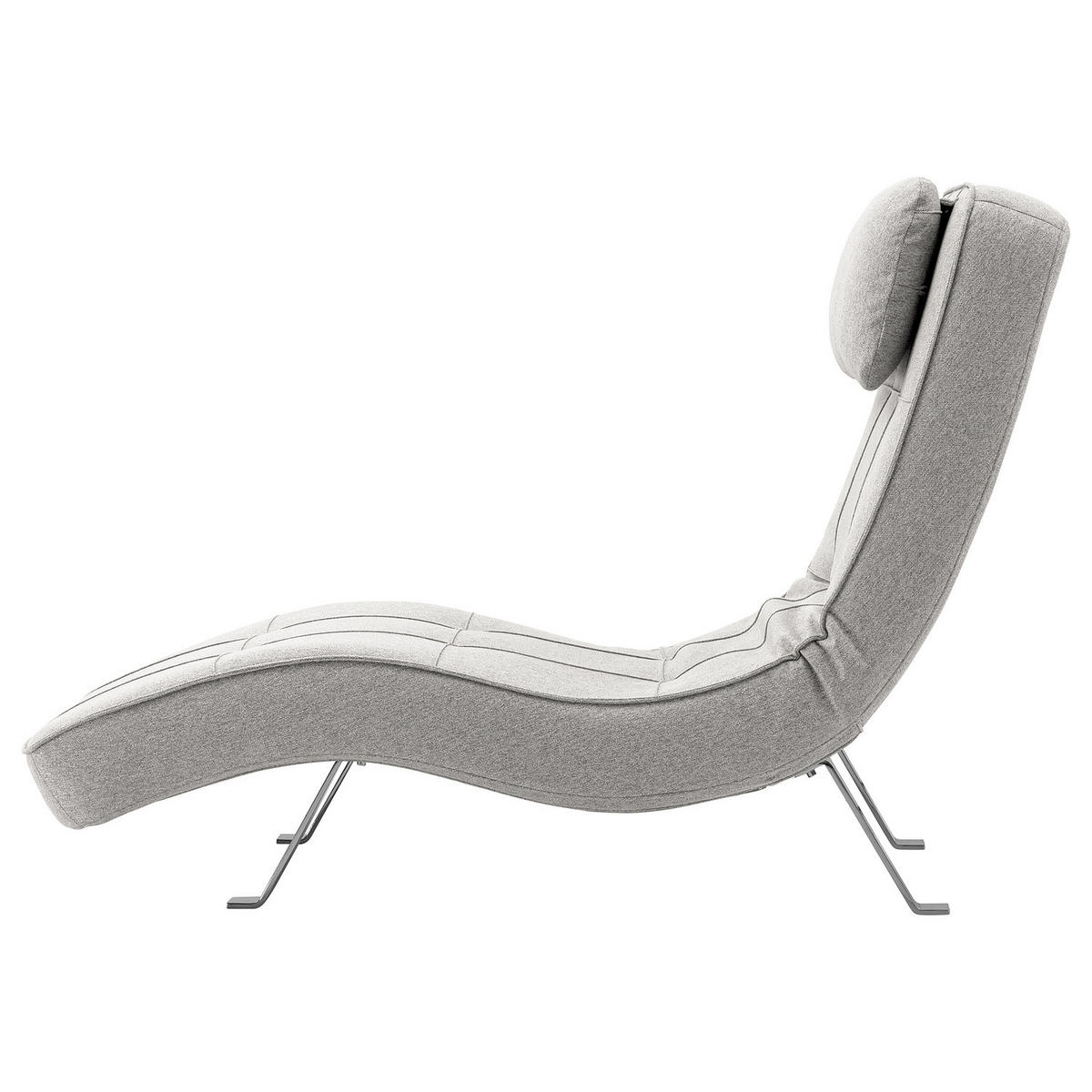 RELAXLIEGE - Chromfarben/Hellgrau, Textil/Metall (70/80/170cm) - home24