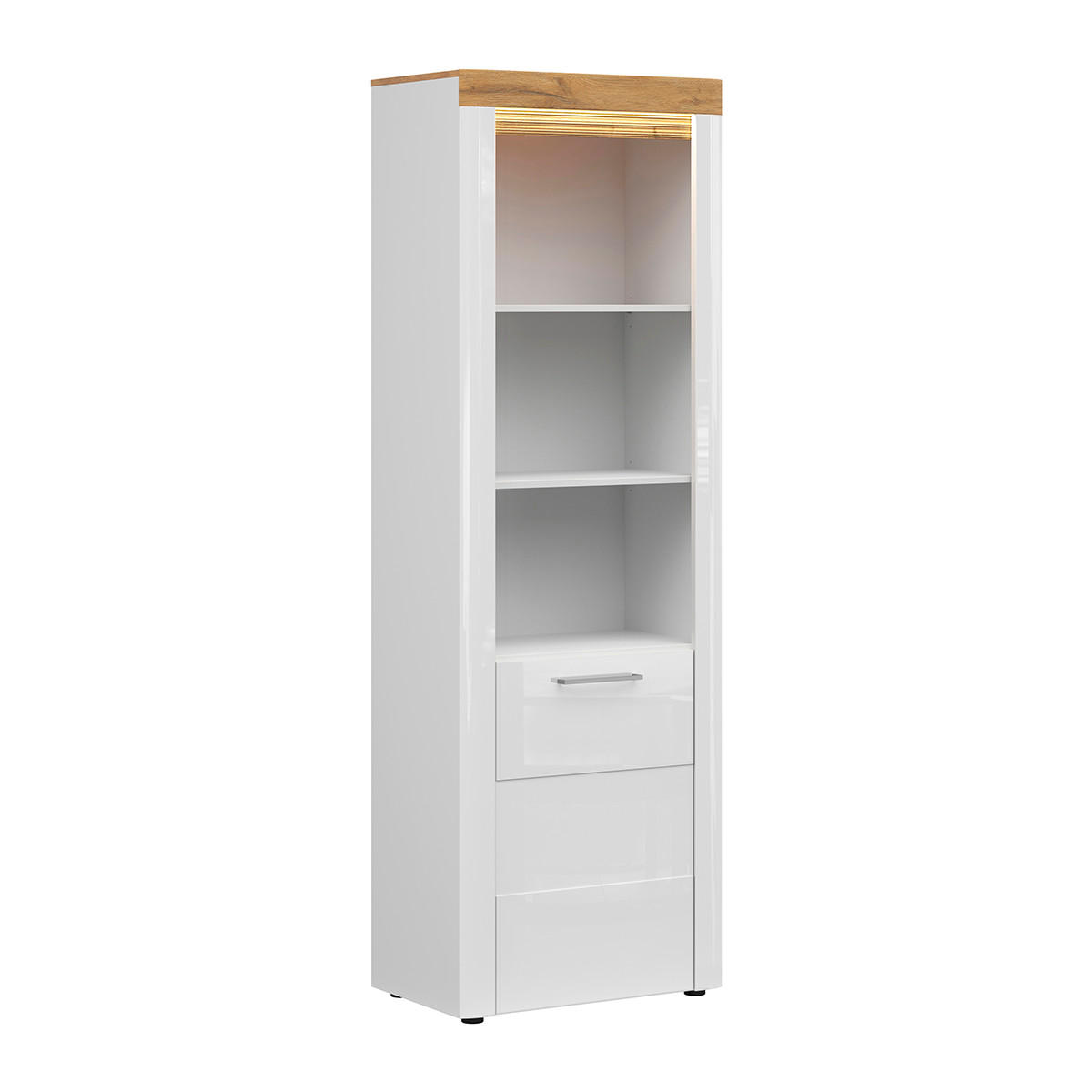 BÜCHERREGAL Nara Weiß und Holz - Weiß, Holzwerkstoff (68/205/42cm) - Petits-meubles