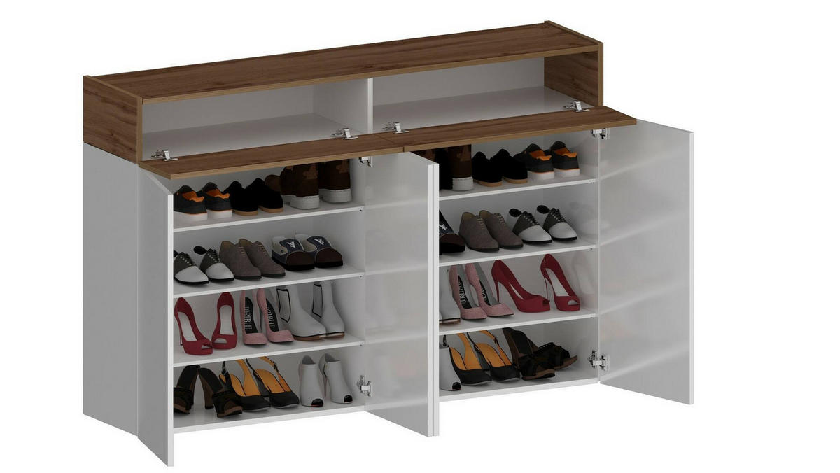 SCHUHSCHRANK Eiche 38/154/100 cm - Braun, Holzwerkstoff (154/100/38cm) - DMORA