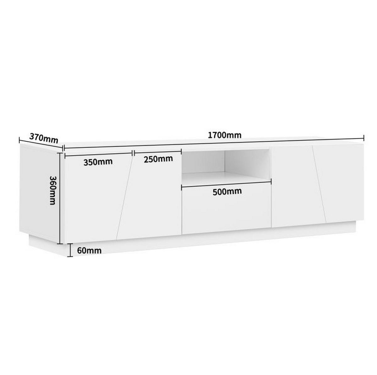 TV-ELEMENT mit 4 Türen 170 cm MDF Weiß - Weiß, Holzwerkstoff (37/42/170cm) - Beauniv