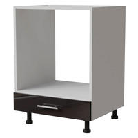 HERDUMBAUSCHRANK Essen D11K/60 Schwarz Hochglanz / Weiß Matt 60 / 50 / 82cm - Schwarz Hochglanz/Schwarz, Holz/Holzwerkstoff (60/82/50cm) - Feldmann-Wohnen