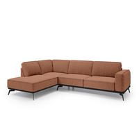 ECKSOFA Rosalia Braun - Braun, Textil (293/90/200cm) - Pillovely