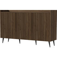 SIDEBOARD Arysa in Braun Walnuss Holzoptik 92/150/41 cm - Walnussfarben/Schwarz, Holzwerkstoff/Metall (150/92/41cm) - WFL GROUP
