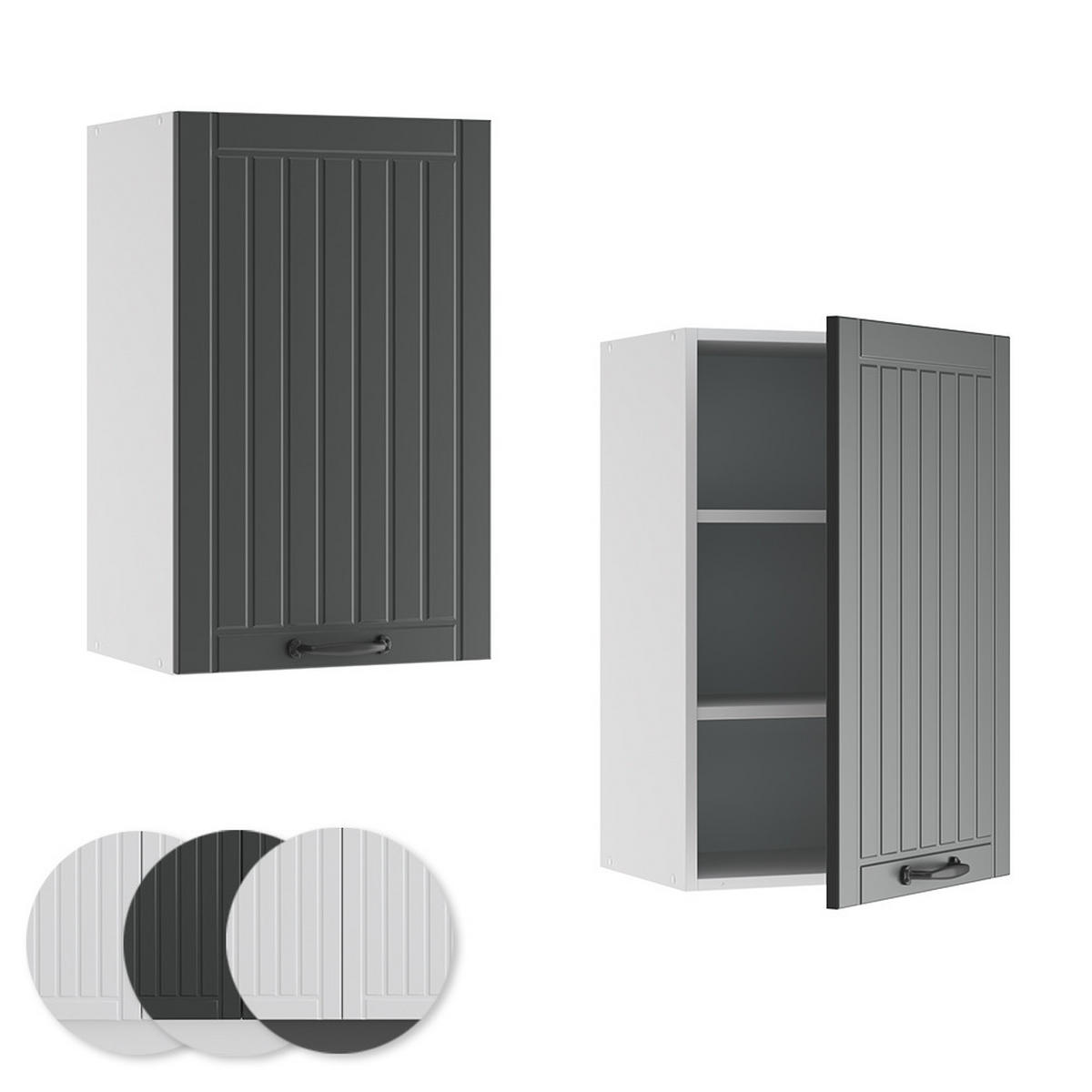 HÄNGESCHRANK Fame-Line Anthrazit Landhaus 45 cm - Anthrazit/Weiß, Holzwerkstoff (45/72/34.1cm) - Vicco