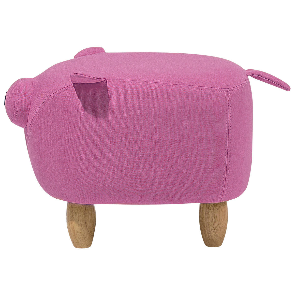HOCKER Piggy 32/50/35 cm - Pink, Kunststoff/Textil (50/35/32cm) - Beliani