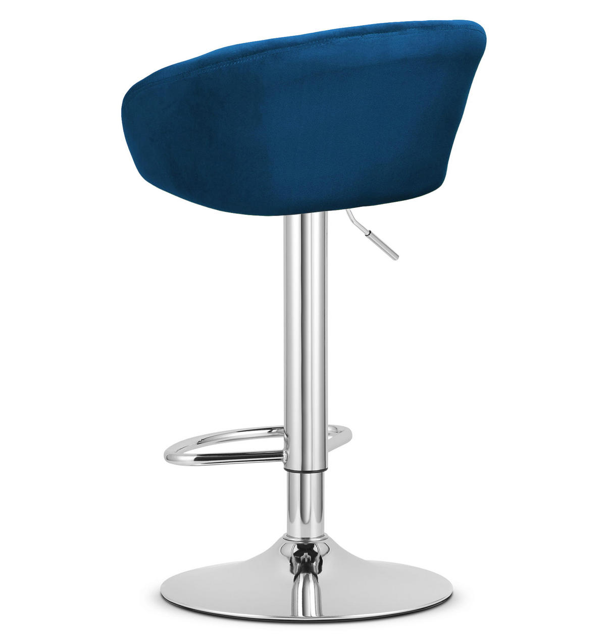 BARHOCKER 2-er Set EAST marineblauer Sitz, Chrombasis - Dunkelblau, Textil (53/103/46cm) - Valora