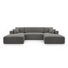 WOHNLANDSCHAFT Catea Grau 364/145/85 cm mit Schlaffunktion - Schwarz/Grau, Kunststoff/Textil (364/84/145cm) - AX Living