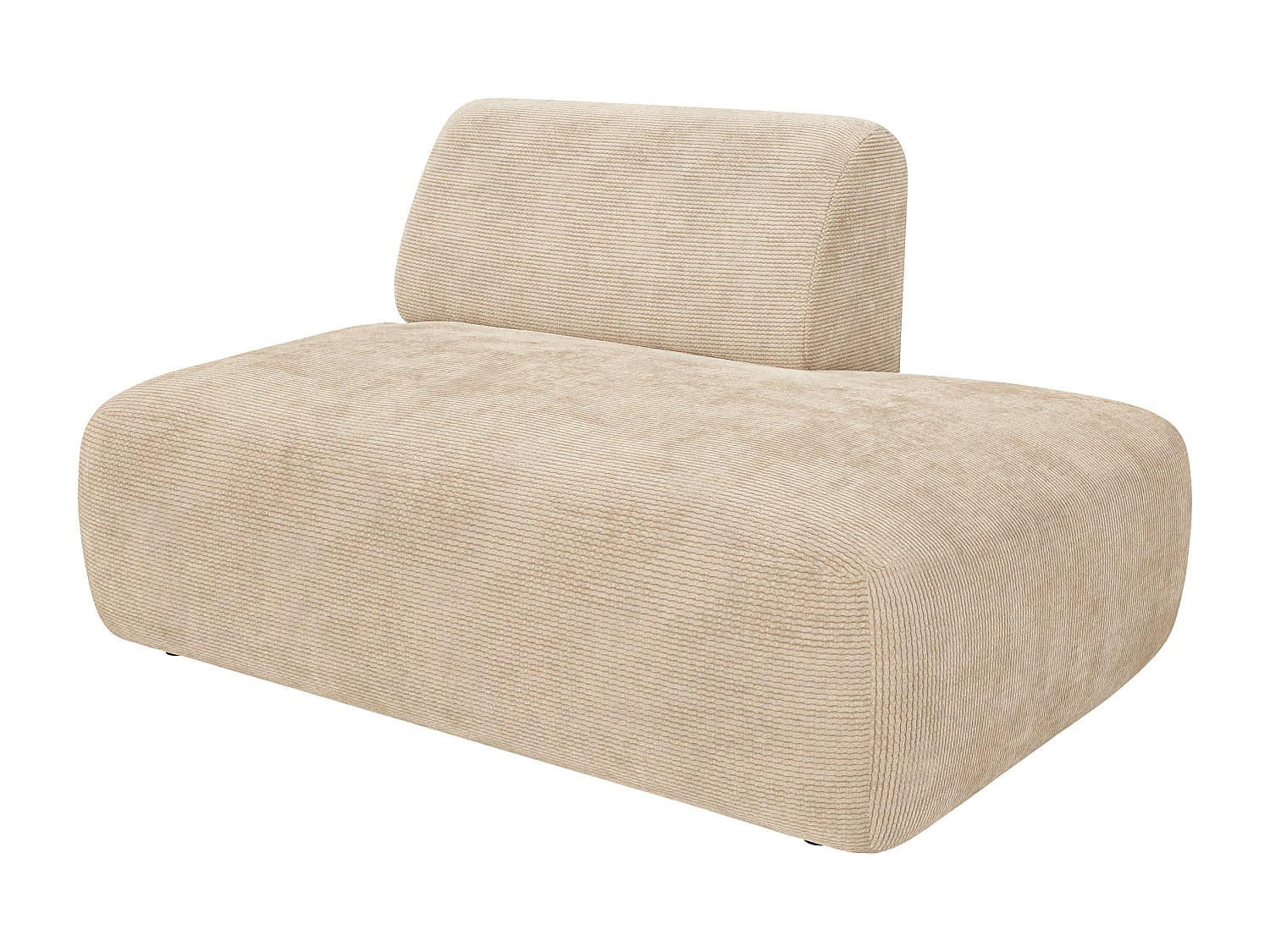 RECAMIERE ohne Schlaffunktion - 1 Person - samt - beige Pogni - Beige, Textil (130/73/97cm) - Vente-Unique
