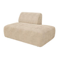 RECAMIERE ohne Schlaffunktion - 1 Person - samt - beige Pogni - Beige, Textil (130/73/97cm) - Vente-Unique