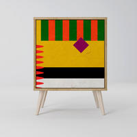 SIDEBOARD VIVID ART, Eichefarben, 57,5x42x77,5 cm, Schräge Buchenholzfüße - Eichefarben/Buchefarben, Holzwerkstoff/Buchenholz (57.5/77.5/42cm) - SpaceRebels