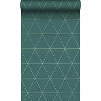 TAPETE grafische Dreiecke 53 cm x 10.05 m - Grün, Papier (53/1000cm) - Origin Wallcoverings