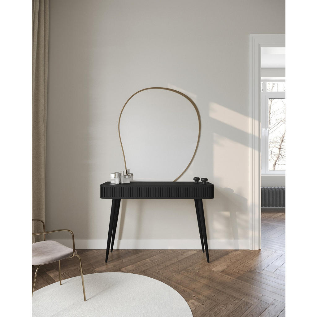Thumbnail - Selsey Schminktisch, Schwarz, Holzwerkstoff, 2 Schubladen, Rechteckig, 113.2x77.9x38 cm, Wohnzimmer, Wohnzimmertische, K...