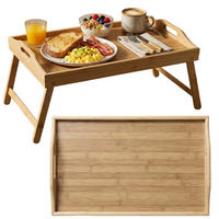 FRÜHSTÜCKSTABLETT Lento Bambus 54/30/24 cm - Beige, Naturmaterialien (30/24/54.5cm) - AROMELIO